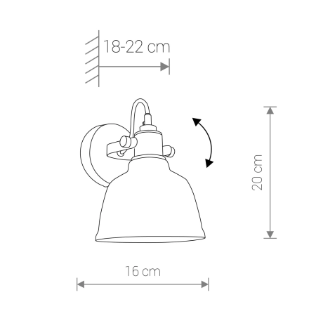 Srebrna, regulowana lampa ścienna, do sypialni 9154 z serii AMALFI 1