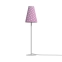 Różowo-biała lampka stołowa z abażurem w kropki 8080 z serii TRIFLE