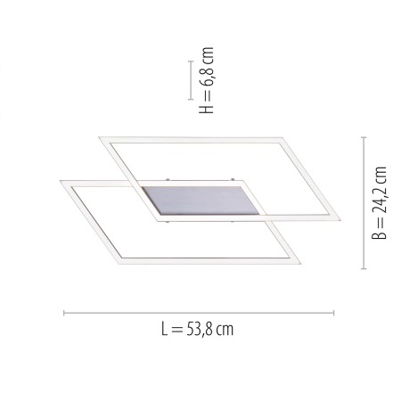 Lampa sufitowa LED - dwa prostokąty 8192-55 z serii INIGO 5