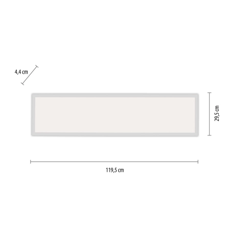 Podłużny, biały plafon z możliwością ściemniania 14533-16 z serii FLAT 4