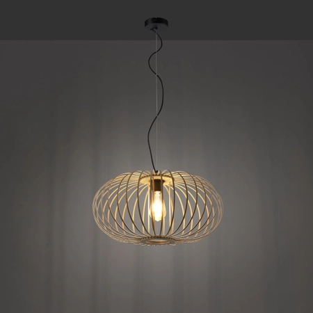 Lampa wisząca z drewnianych pasków 11409-79 z serii RACOON 3