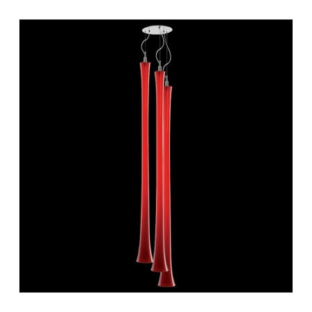 Bardzo długa lampa wisząca z czerwonymi kloszami 67400 z serii SYMPATICA