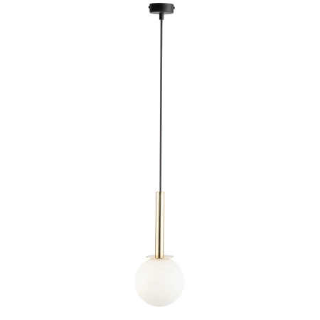 Prosta, czarno-złota lampa wisząca z kloszem SIG 40769 z serii DAISY