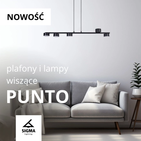 Czarna lampa wisząca nad wyspę kuchenną SIG 40822 z serii PUNTO