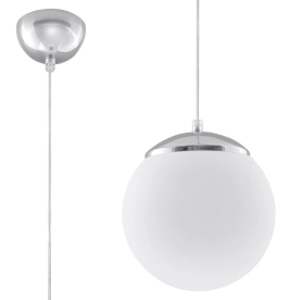 Lampa wisząca z białym kloszem kula ⌀20cm SL.0263 z serii UGO