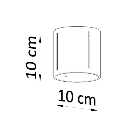 Szara, natynkowa tuba z nacięciami, downlight SL.0357 z serii INEZ 4