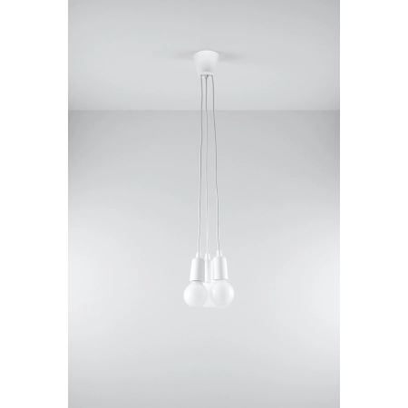 Lampa wisząca trzy białe przewody z oprawkami SL.0570 z serii DIEGO 3 2