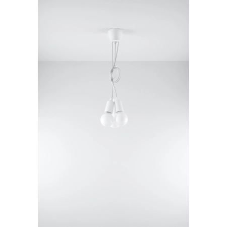 Lampa wisząca trzy białe przewody z oprawkami SL.0570 z serii DIEGO 3 5