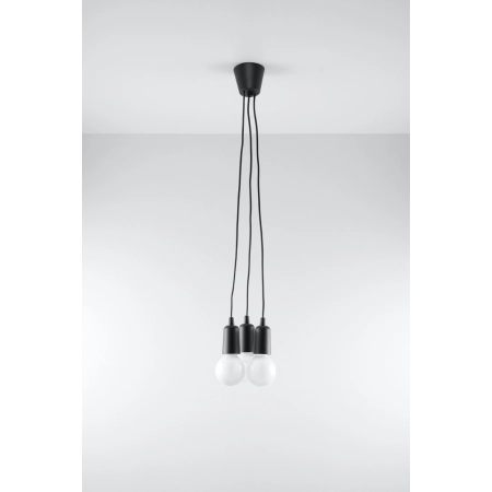Minimalistyczna, czarna lampa wisząca bez kloszy SL.0573 z serii DIEGO 3 2