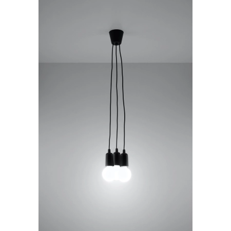 Minimalistyczna, czarna lampa wisząca bez kloszy SL.0573 z serii DIEGO 3 3