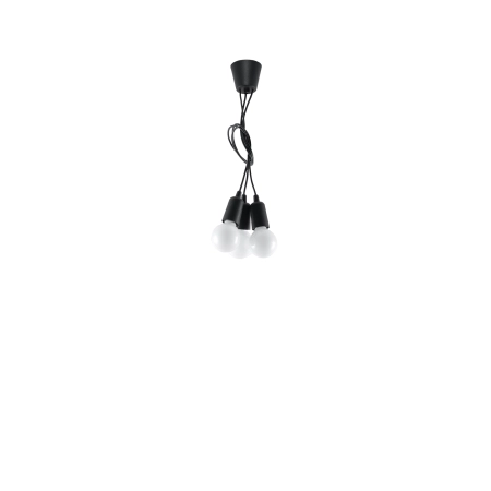 Minimalistyczna, czarna lampa wisząca bez kloszy SL.0573 z serii DIEGO 3 4