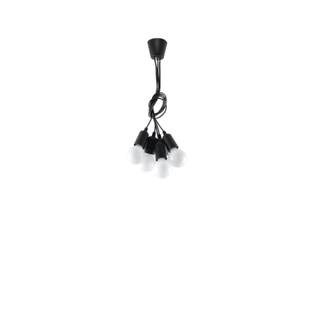 Czarna lampa wisząca do industrialnego salonu SL.0574 z serii DIEGO 5 4