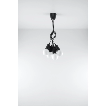 Czarna lampa wisząca do industrialnego salonu SL.0574 z serii DIEGO 5 5