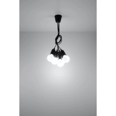Czarna lampa wisząca do industrialnego salonu SL.0574 z serii DIEGO 5 6