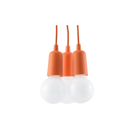 Lampa wisząca pomarańczowe przewody bez kloszy SL.0585 z serii DIEGO 3