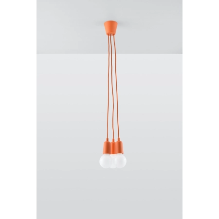 Lampa wisząca pomarańczowe przewody bez kloszy SL.0585 z serii DIEGO 3 2