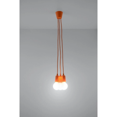 Lampa wisząca pomarańczowe przewody bez kloszy SL.0585 z serii DIEGO 3 3