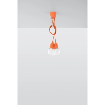 Lampa wisząca pomarańczowe przewody bez kloszy SL.0585 z serii DIEGO 3 5