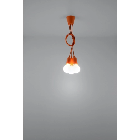 Lampa wisząca pomarańczowe przewody bez kloszy SL.0585 z serii DIEGO 3 6