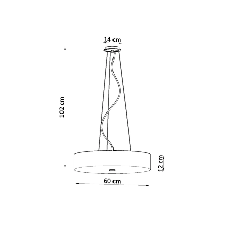 Okrągła lampa wisząca ⌀60cm z czarnym abażurem SL.0800 z serii SKALA - wymiary