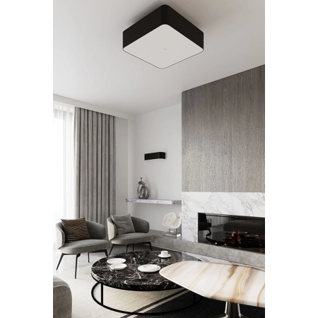Czarny, kwadratowy plafon do salonu 55cm SL.0826 z serii LOKKO - wizualizacja 2