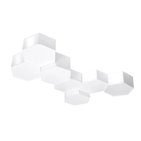 Biały, sufitowy heksagon, idealny do sypialni SL.1057 z serii SUNDE 4