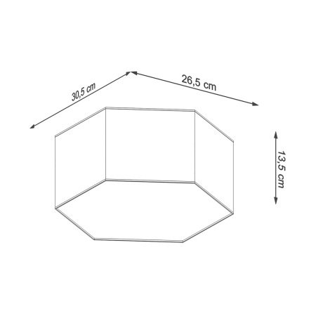 Biały, sufitowy heksagon, idealny do sypialni SL.1057 z serii SUNDE - wymiary