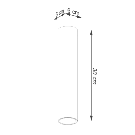 Spot natynkowy 30cm długości, złota tuba GU10 SL.1203 z serii LAGOS - wymiary