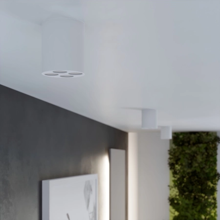 Biała, długa lampa sufitowa spot LED do kuchni SL.1209 z serii ZOE - wizualizacja
