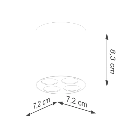 Biała, długa lampa sufitowa spot LED do kuchni SL.1209 z serii ZOE - wymiary