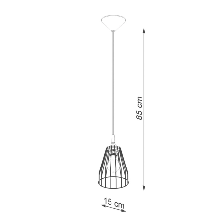 Lampa wisząca z minimalistycznym kloszem SL.1205 z serii LEYO - wymiary