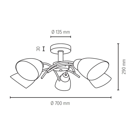 Lampa sufitowa 8152574 z serii VILETTA WOOD 2