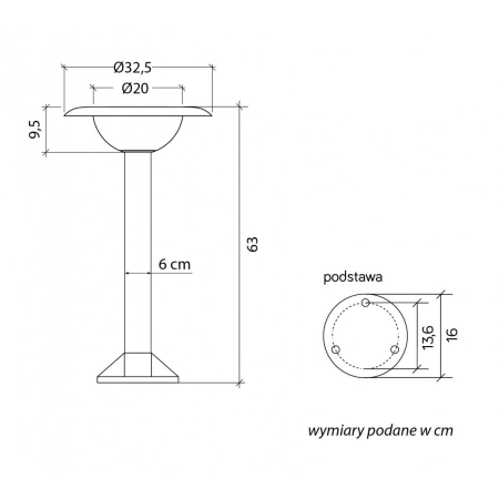 Czarna, solidna lampa ogrodowa, wysokość 63cm 1081-63 z serii FEBE – 3