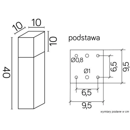 Lampa ogrodowa stojąca, kolor aluminium CB-MAX 400 AL z serii CUBE MAX -2