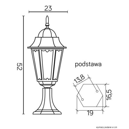 Retro lampa stojąca, ogrodowa K 4011/1/H z serii RETRO CLASSIC II -4