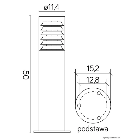 Lampa ogrodowa stalowa, oświetlenie dróg 91065L-500 z serii JOY -2