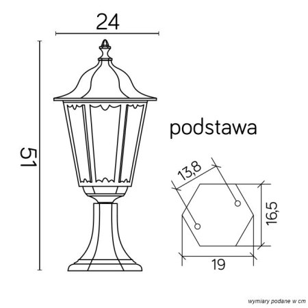 Stylowa lampa stojąca ogrodowa, czarna K 4011/1 z serii RETRO CLASSIC -3