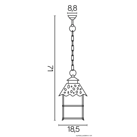 Zewnętrzna lampa wisząca, na łańcuszku K 1018/1/Z z serii CADIZ -4