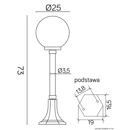 Lampa stojąca z kloszem, śr. 25cm K 5002/3/KP 250 z serii KULE CLASSIC -2