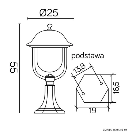 Lampa stojąca ogrodowa w czarnym kolorze K 4011/1/O z serii PRINCE -5