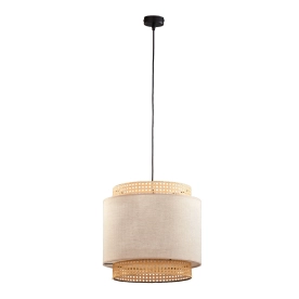 Lampa wisząca z 38cm ażurowym ratanowym kloszem TK 6301 z serii BOHO