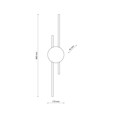 Nowoczesna lampa ścienna ze światłem LED TK 1367 z serii JAVA - wymiary