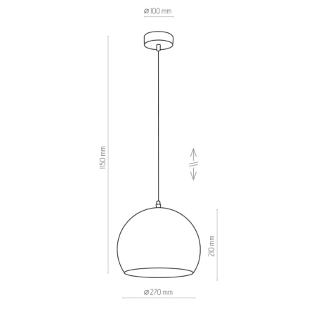 Żyrandol TK 2085 z serii YODA BLACK ORBIT - wymiary