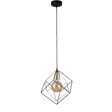 Druciana, czarno-złota, geometryczna lampa wisząca TK 2777 z serii ALAMBRE
