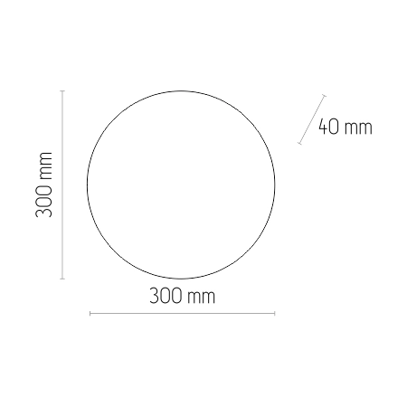 Drewniana, okrągła, dekoracyjna lampa ścienna TK 3377 z serii LUNA - wymiary
