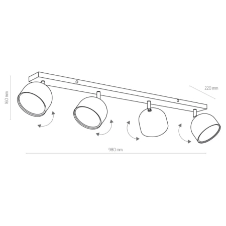 Lampa sufitowa TK 3427 z serii ALTEA - wymiary