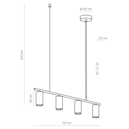 Plafon TK 1637 z serii HARMONY WHITE - wymiary