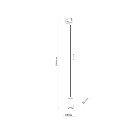 Wisząca lampa gwint GU10 do szyny 3-fazowej TK 4844 z serii TRACER 3 - wymiary