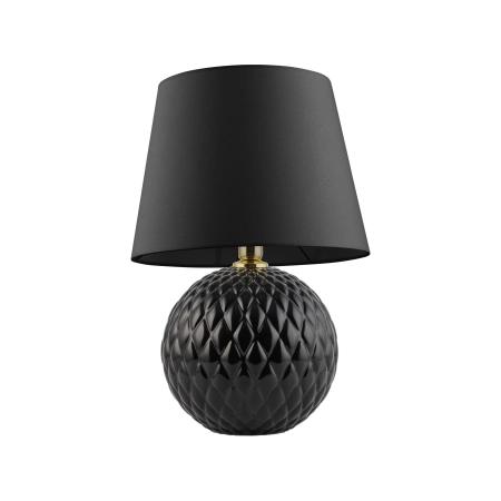 Czarno-złota, elegancka lampka nocna z abażurem TK 5590 z serii SANTANA