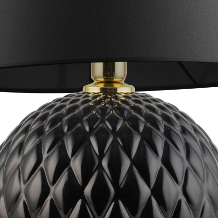 Czarno-złota, elegancka lampka nocna z abażurem TK 5590 z serii SANTANA 2